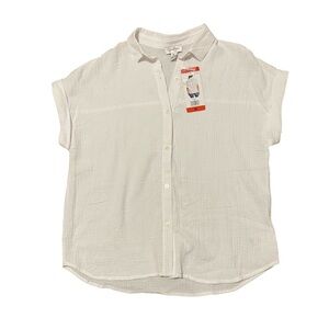 Jessica Simpson White Short-Sleeve Button Down Kids Shirt